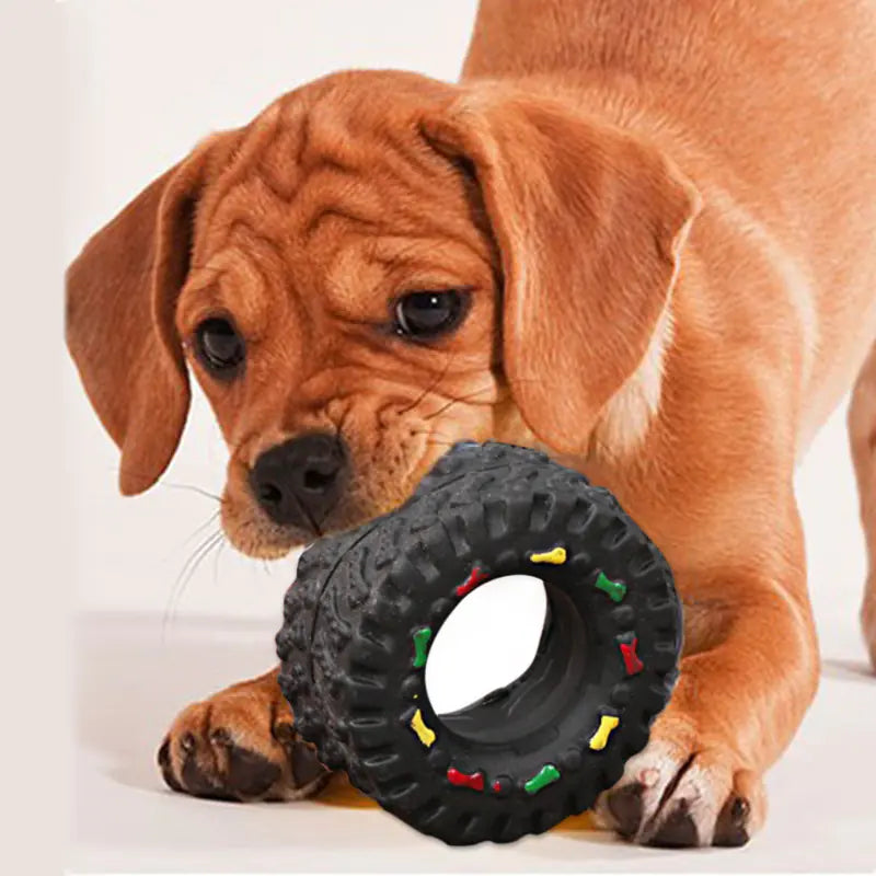 Squeaky Tire Chew Toy for Small Dogs